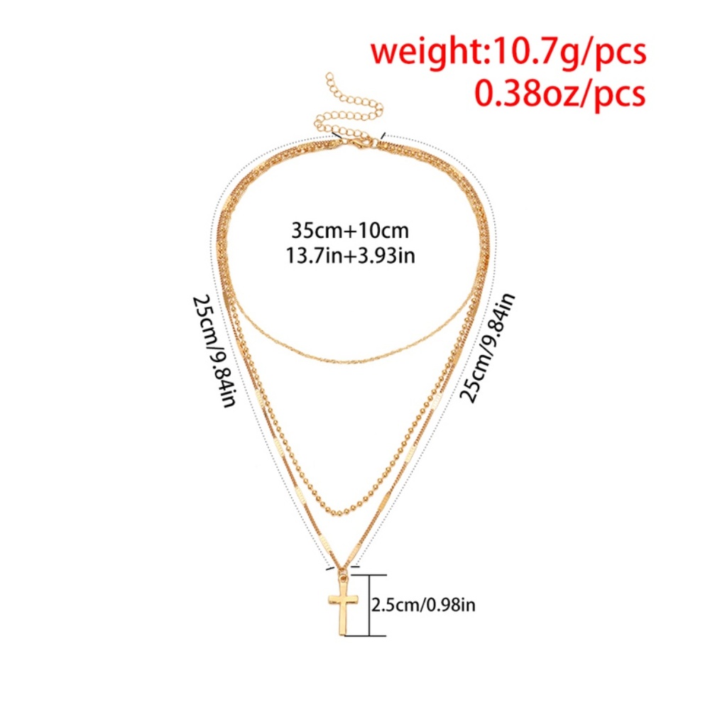 Cross Layering Necklace Layered Choker Set - Picture 6 of 10